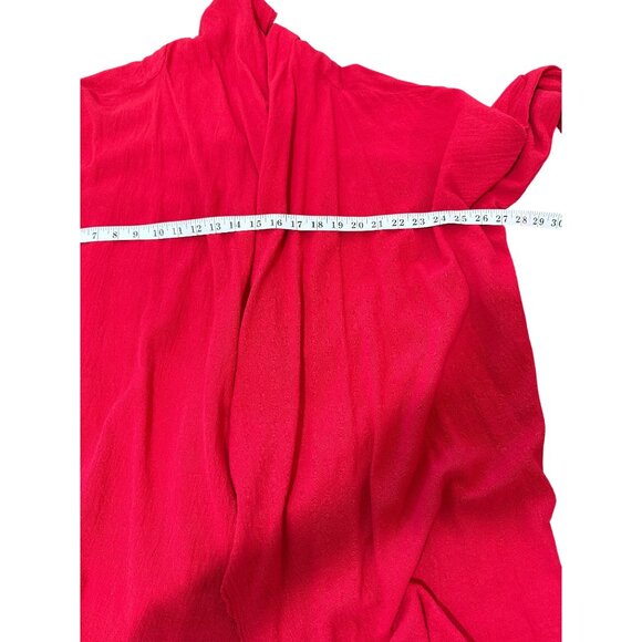 Oh My Gauze Red Open Front Cardigan Draped Jacket Lagenlook Womens Size L/XL - Picture 6 of 7